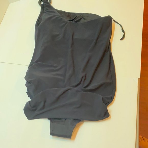 Magicsuit Black One-Shoulder Ring Swimdress with Side Tie - Picture 4 of 12